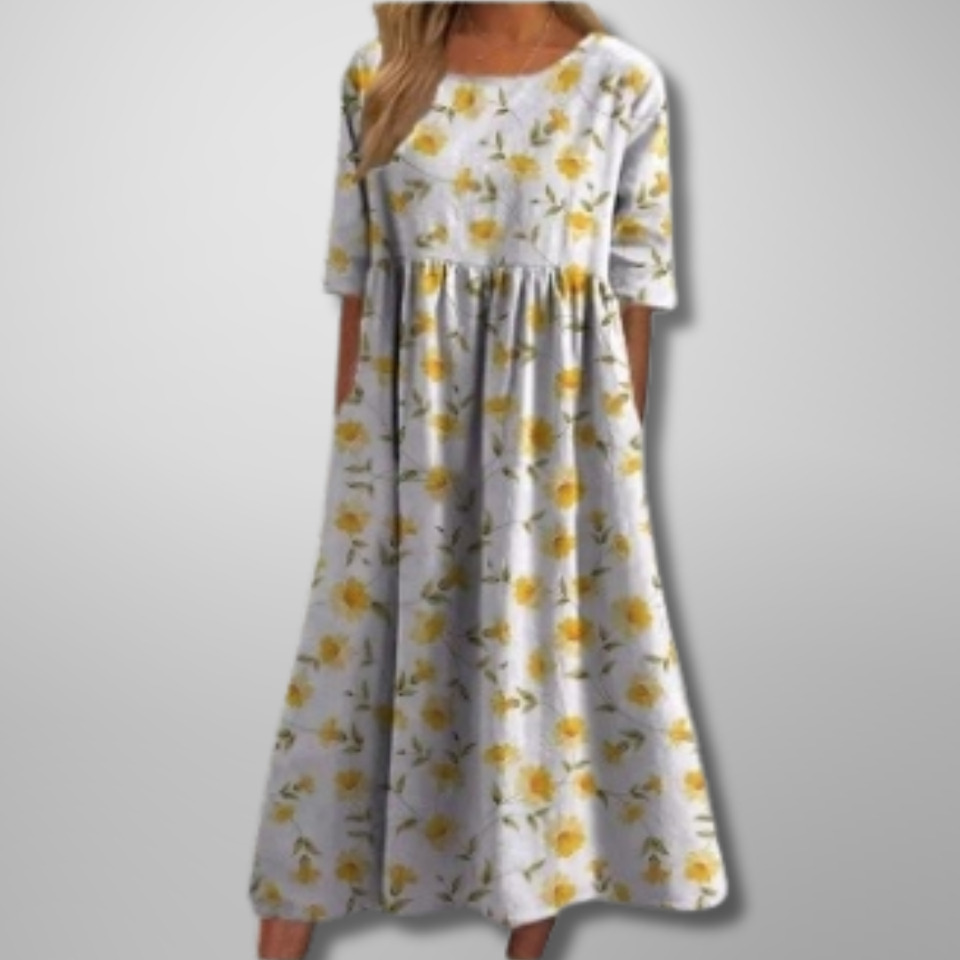 Robe Midi Fleurie Femme Coupe Fluide