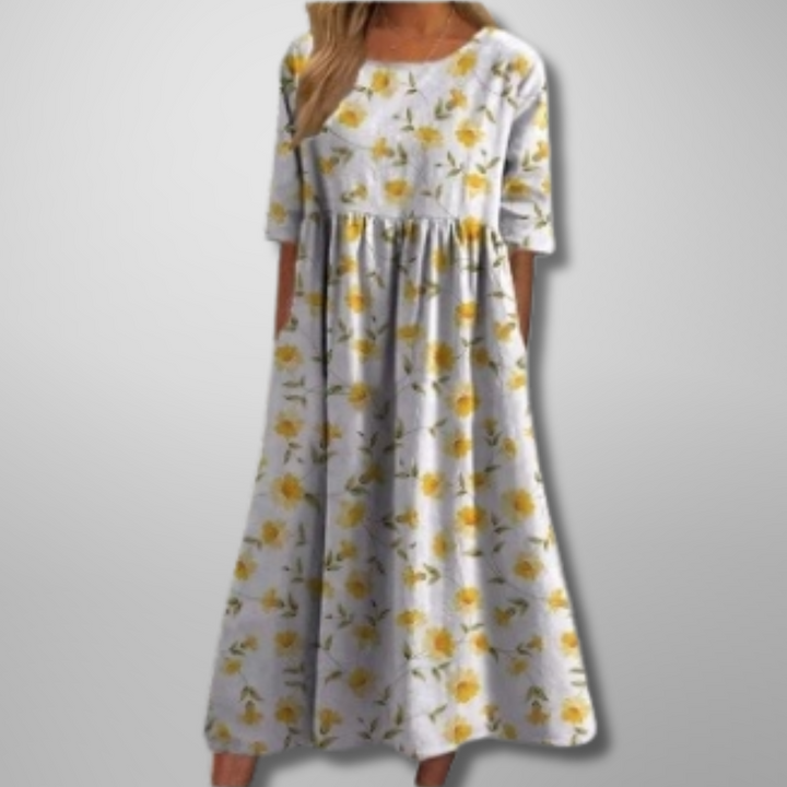 Robe Midi Fleurie Femme Coupe Fluide