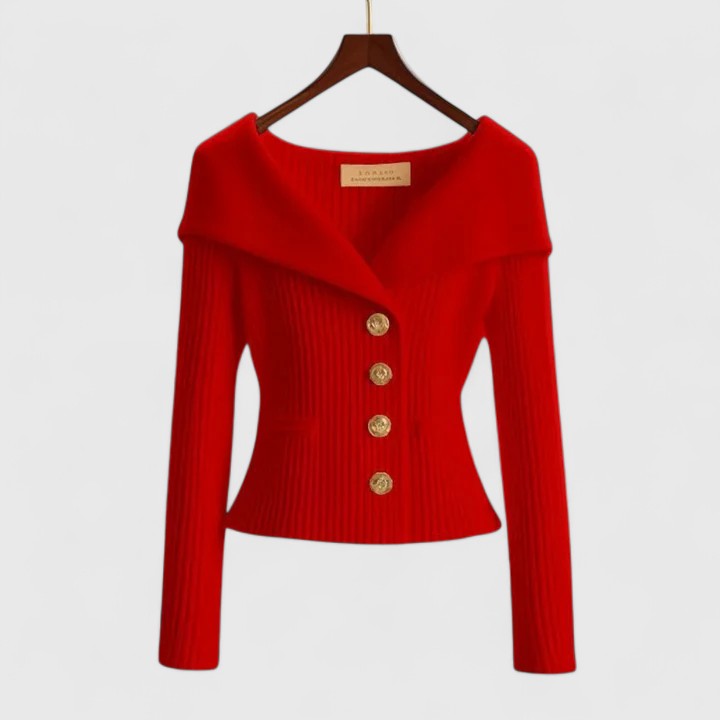 Cardigan Femme Maille Côtelée Col Châle