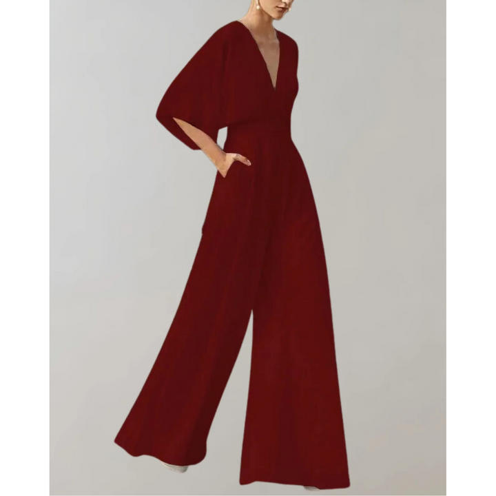 Combinaison Pantalon Femme Col V Manches Amples