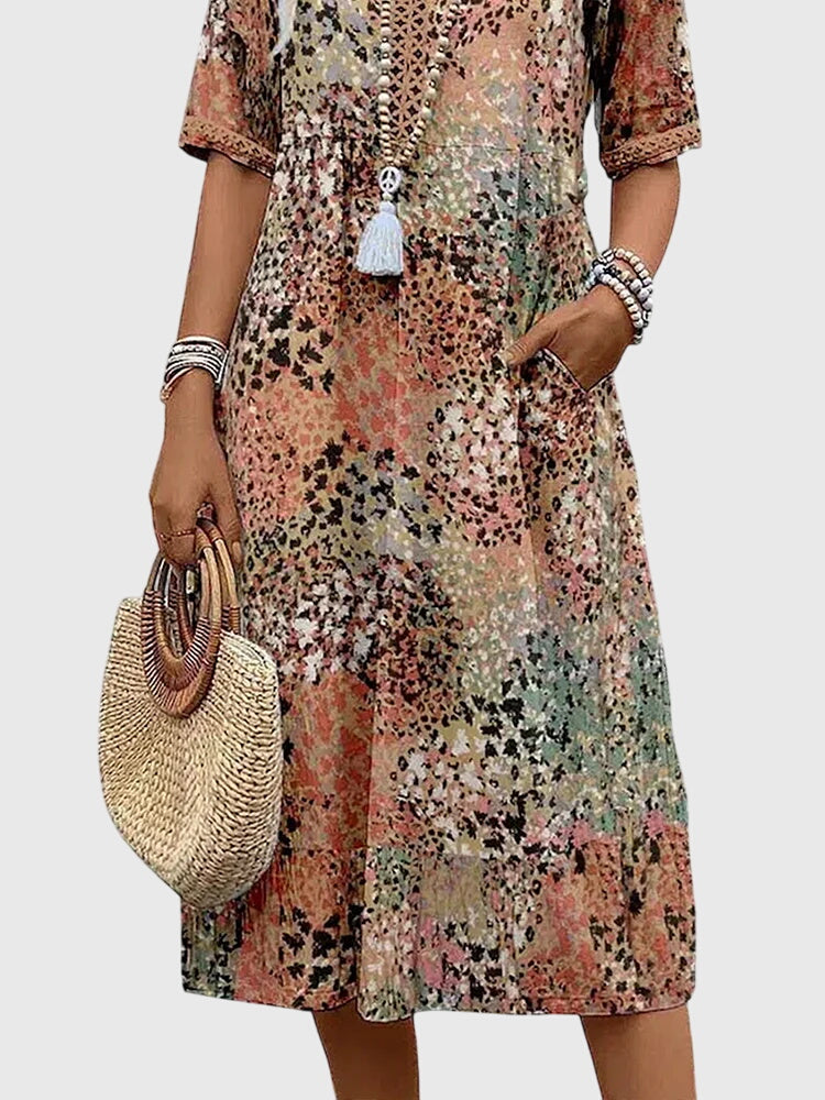 Robe Midi Fleurie Femme Été