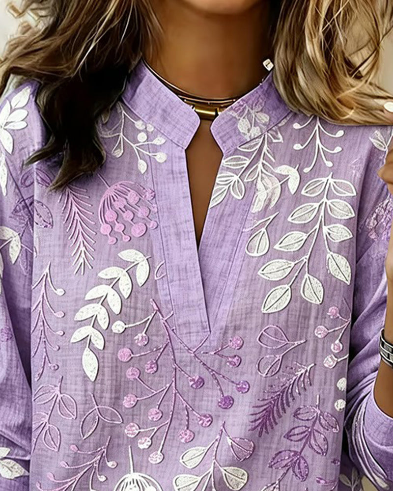 Blouse Fleurie Femme Col V Toucher Doux