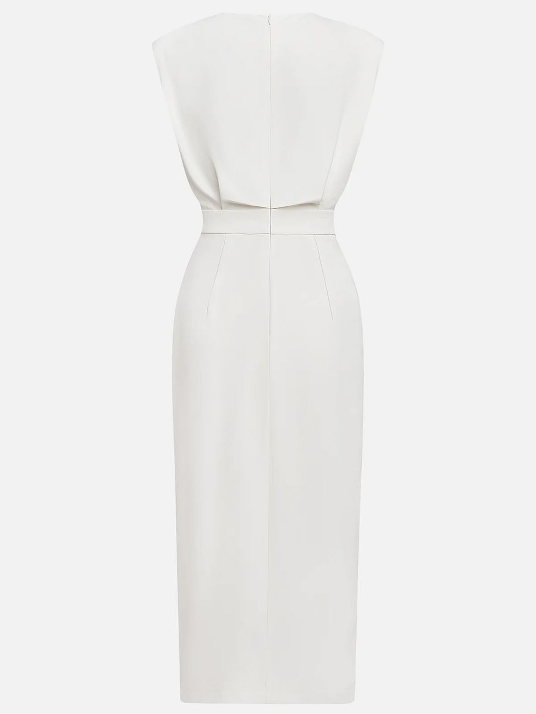 Robe Midi Femme Sans Manches Boutons Décoratifs