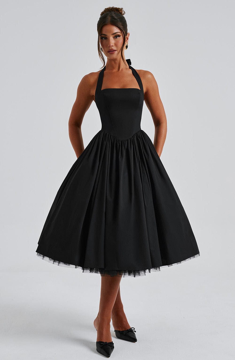 Robe Midi Bretelles Femme Cérémonie