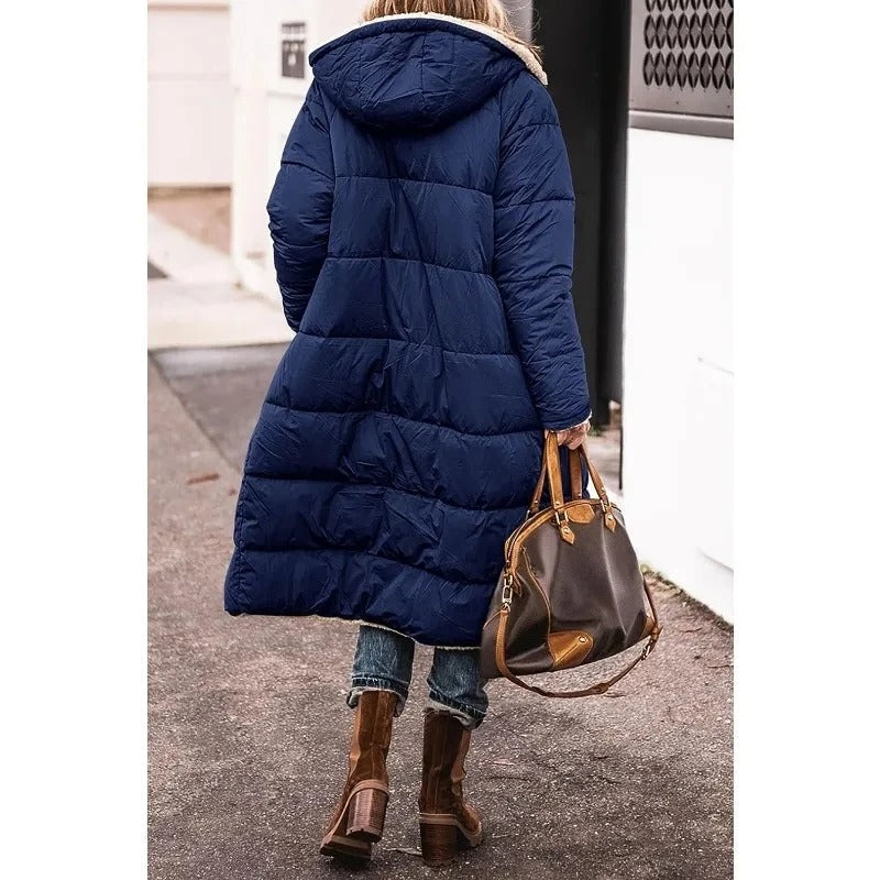 Doudoune Longue Femme Doublure Sherpa
