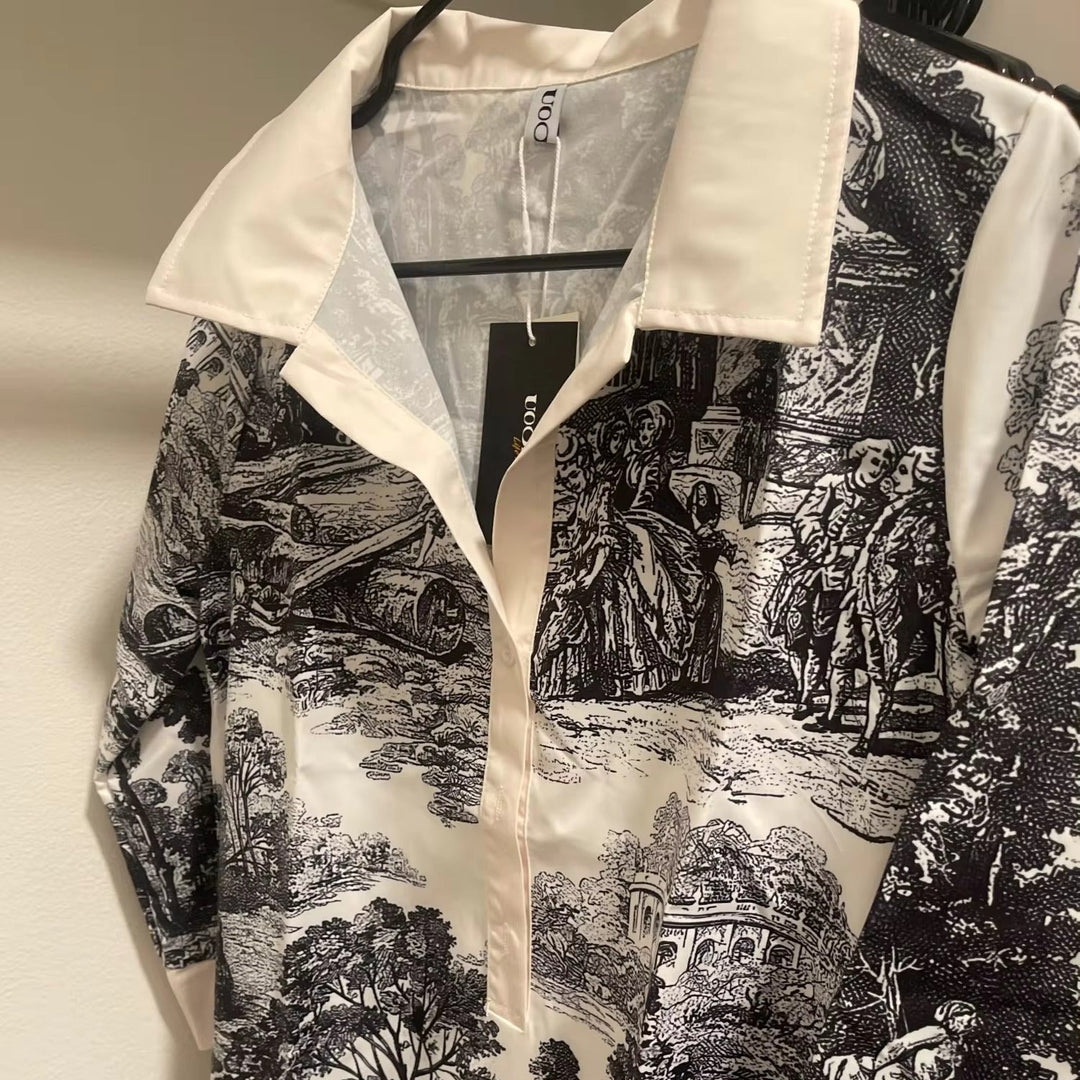 Robe Chemise Imprimée Femme Coupe Décontractée