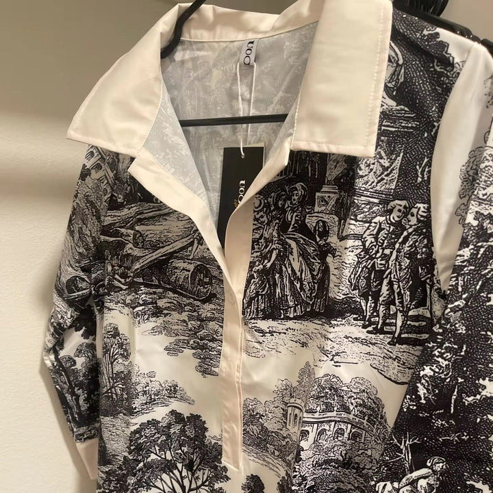 Robe Chemise Imprimée Femme Coupe Décontractée