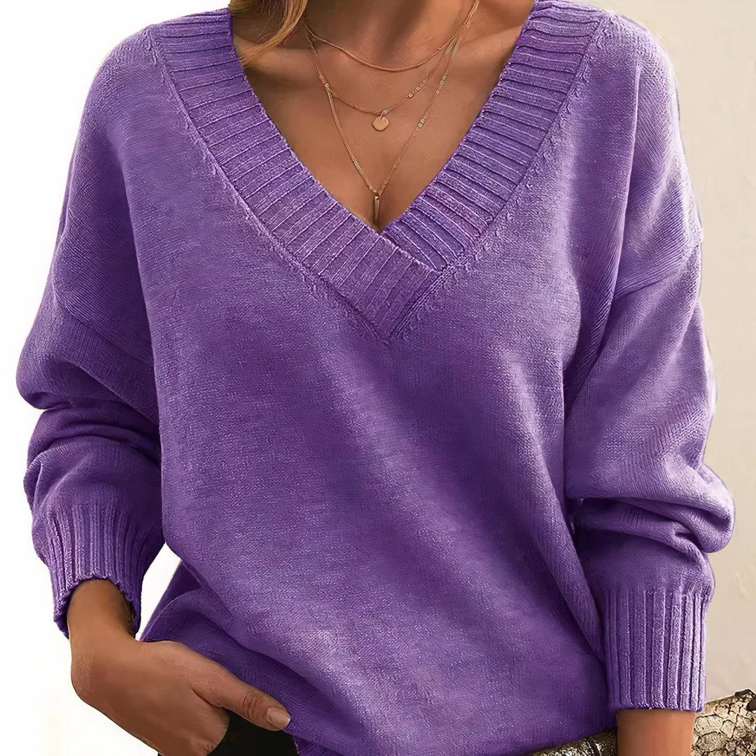Pull Femme Col V Manches Longues