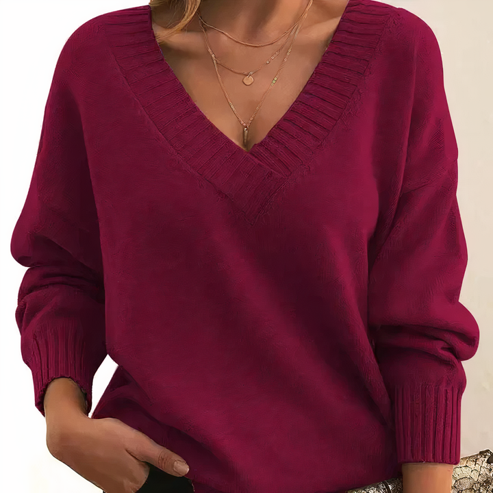 Pull Femme Col V Manches Longues