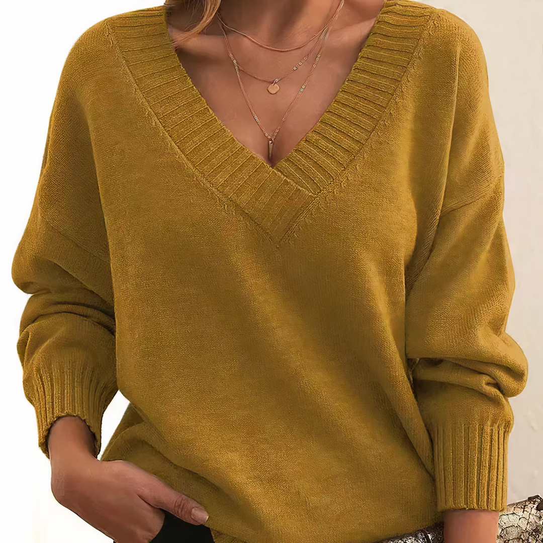Pull Femme Col V Manches Longues