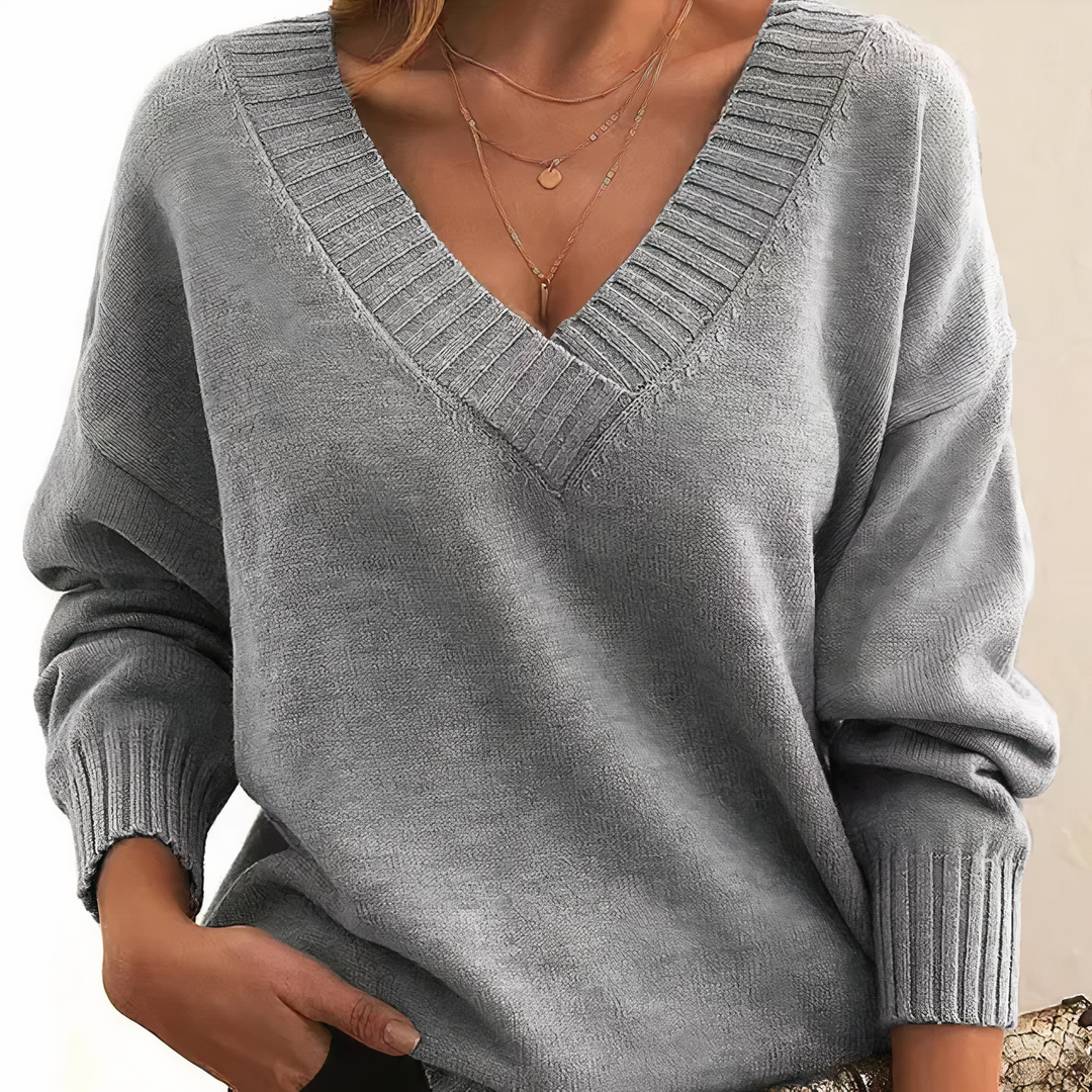 Pull Femme Col V Manches Longues