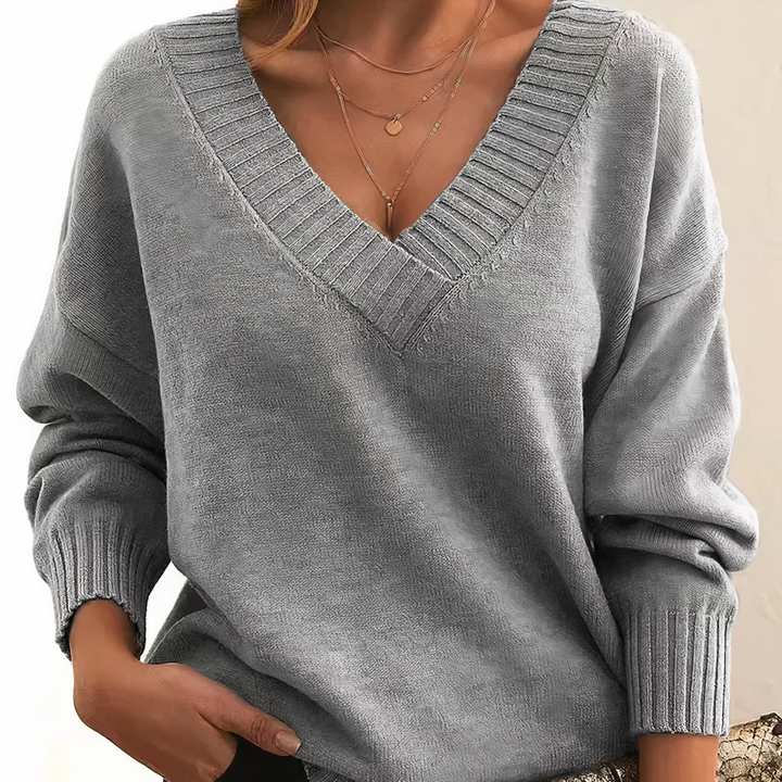 Pull Femme Col V Manches Longues