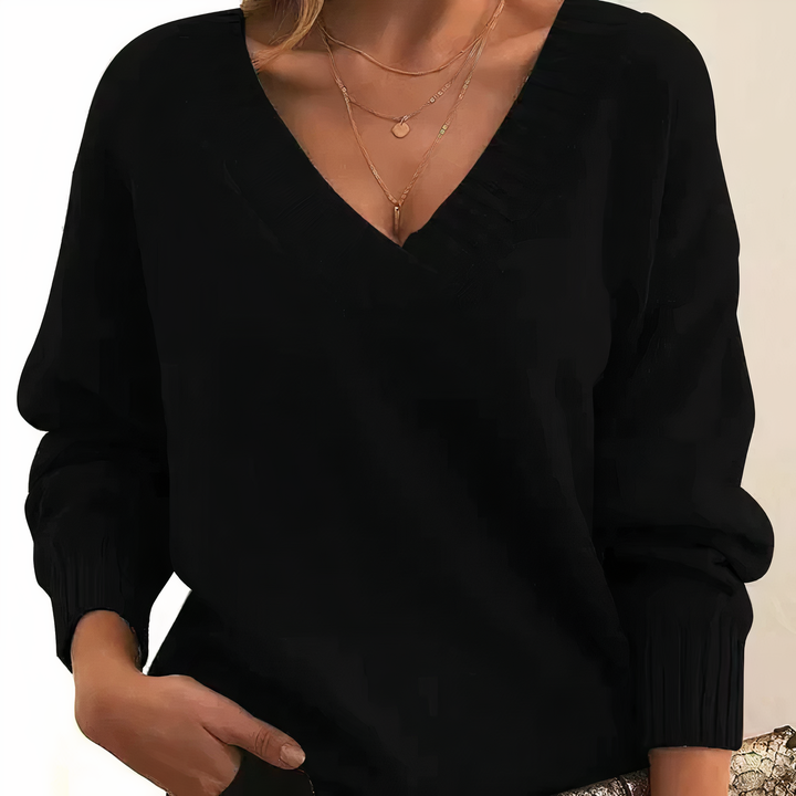 Pull Femme Col V Manches Longues