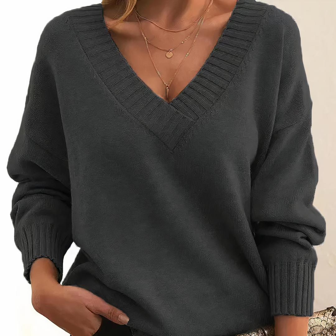 Pull Femme Col V Manches Longues