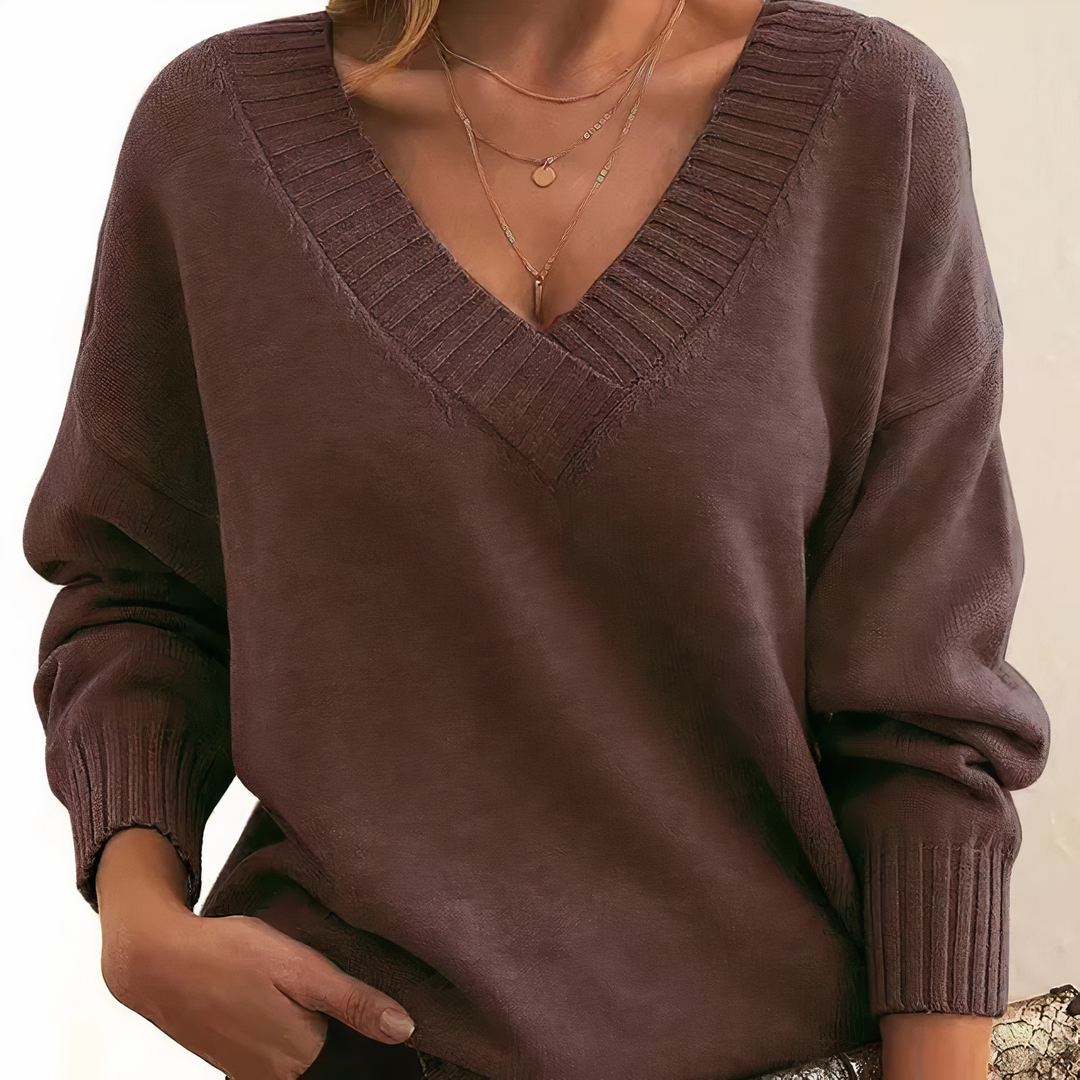 Pull Femme Col V Manches Longues