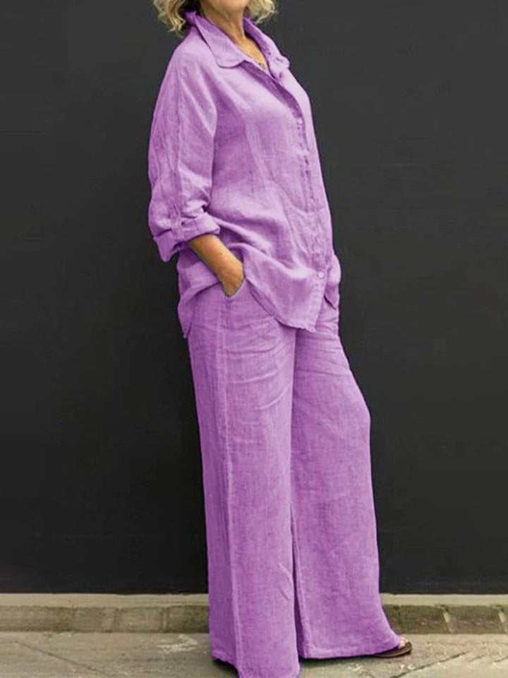 Ensemble Chemise Pantalon Lin Femme