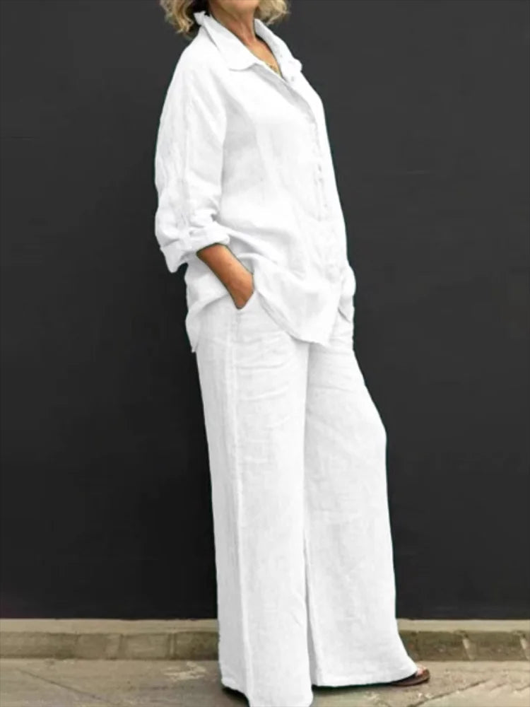 Ensemble Chemise Pantalon Lin Femme