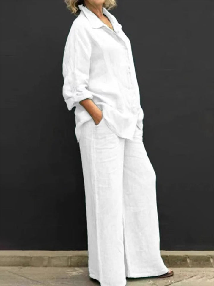 Ensemble Chemise Pantalon Lin Femme
