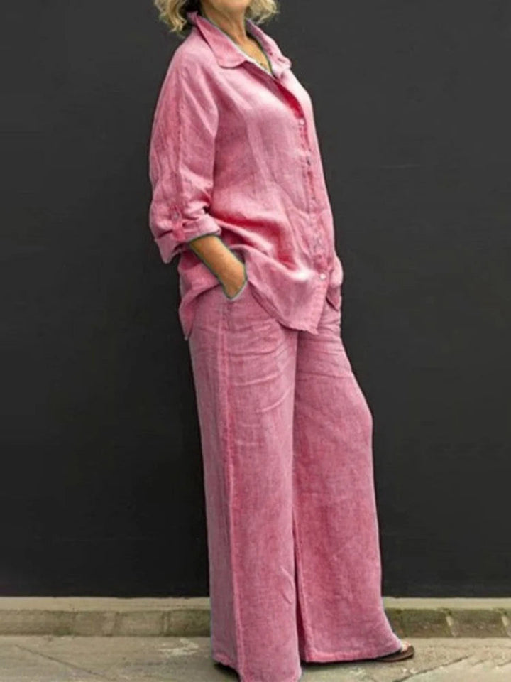 Ensemble Chemise Pantalon Lin Femme