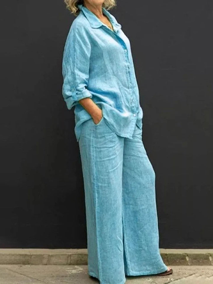 Ensemble Chemise Pantalon Lin Femme