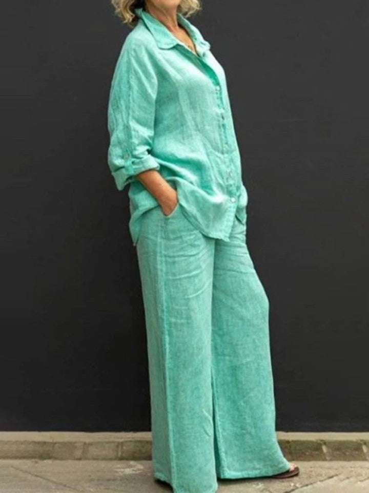 Ensemble Chemise Pantalon Lin Femme