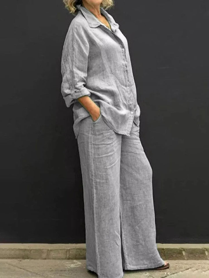 Ensemble Chemise Pantalon Lin Femme