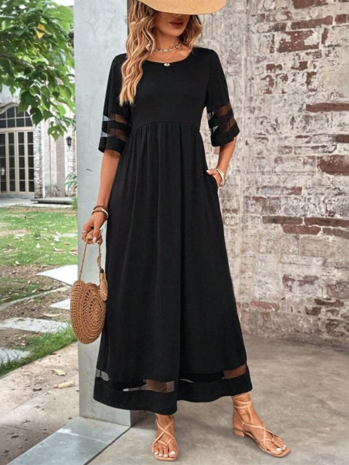 Robe Longue Bohème Femme Manches Mi-Longues