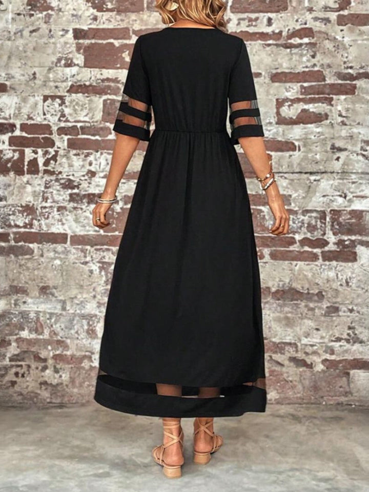 Robe Longue Bohème Femme Manches Mi-Longues