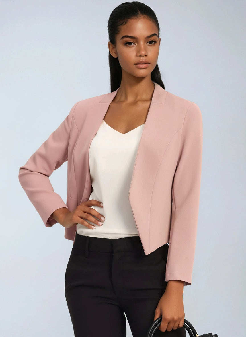 Blazer Élégant et Structuré Pour Femme Ouvert Sur Le Devant