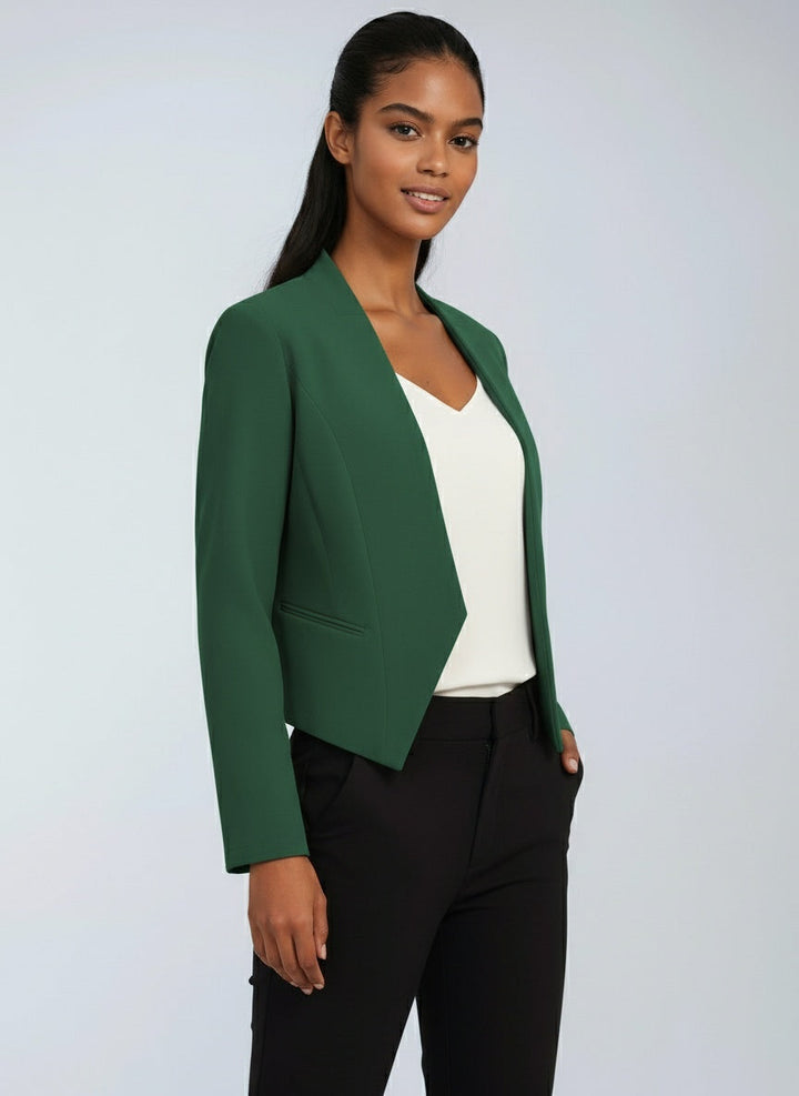 Blazer Élégant et Structuré Pour Femme Ouvert Sur Le Devant