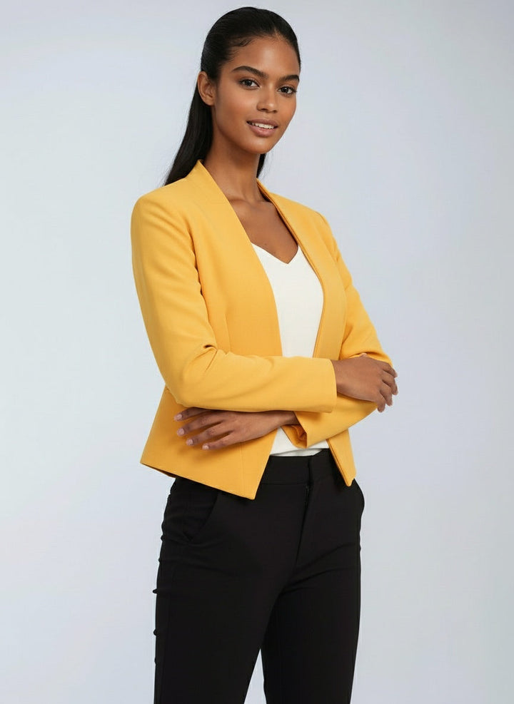 Blazer Élégant et Structuré Pour Femme Ouvert Sur Le Devant