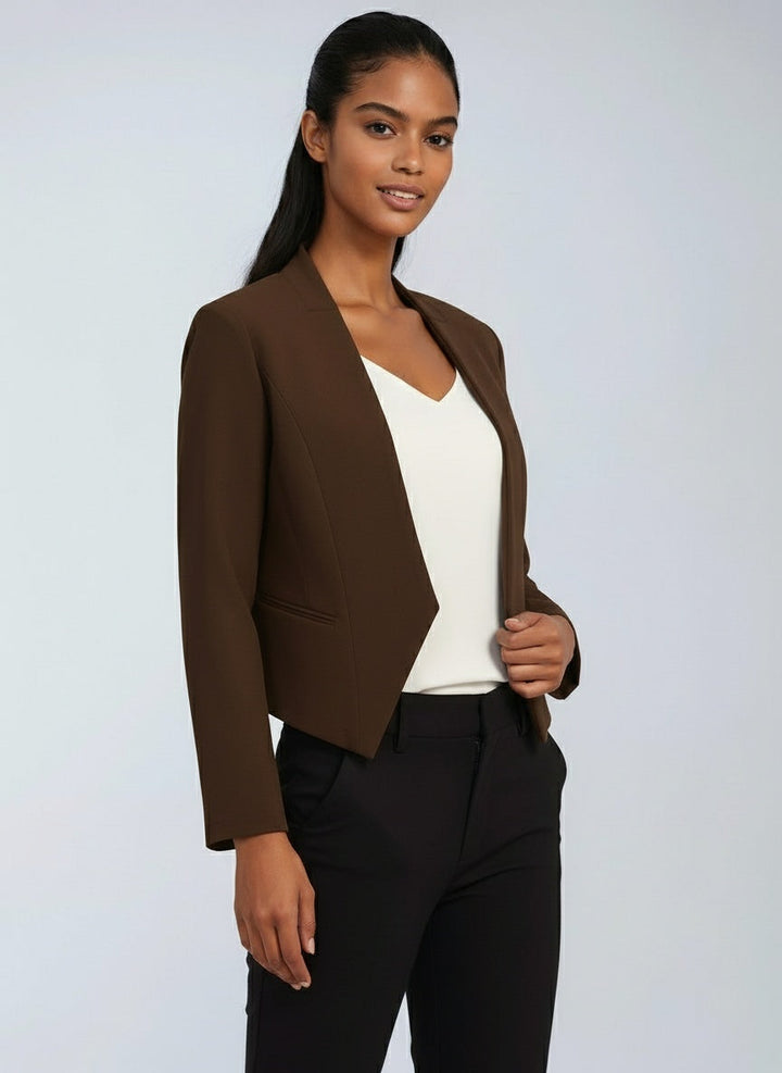 Blazer Élégant et Structuré Pour Femme Ouvert Sur Le Devant