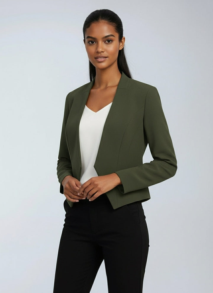 Blazer Élégant et Structuré Pour Femme Ouvert Sur Le Devant