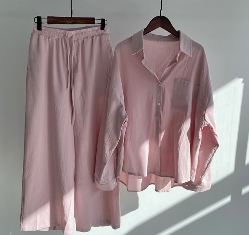 Ensemble Chemise Ample et Pantalon Fluide Femme