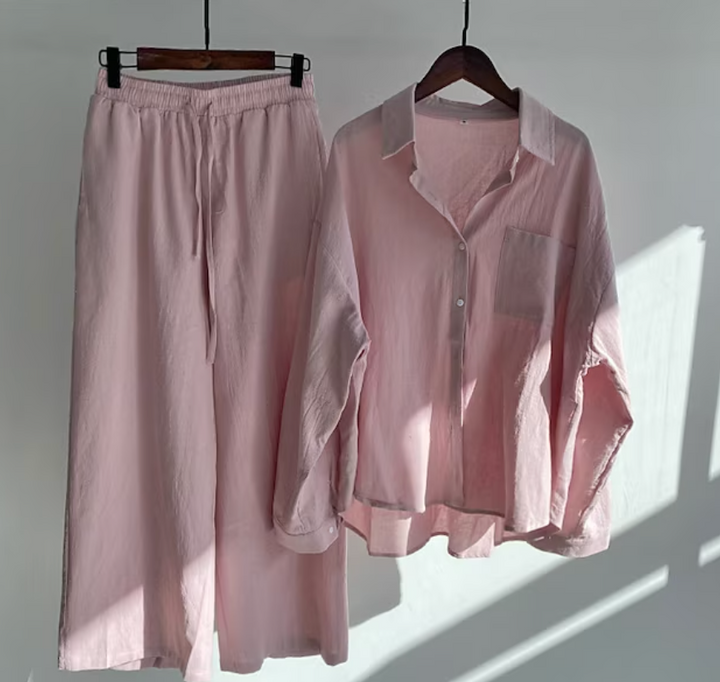 Ensemble Chemise Ample et Pantalon Fluide Femme