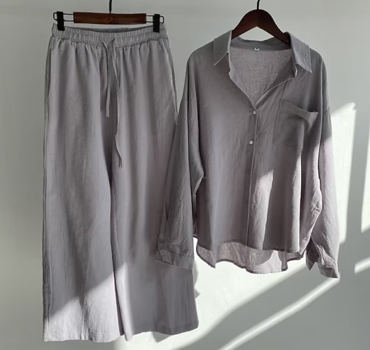 Ensemble Chemise Ample et Pantalon Fluide Femme