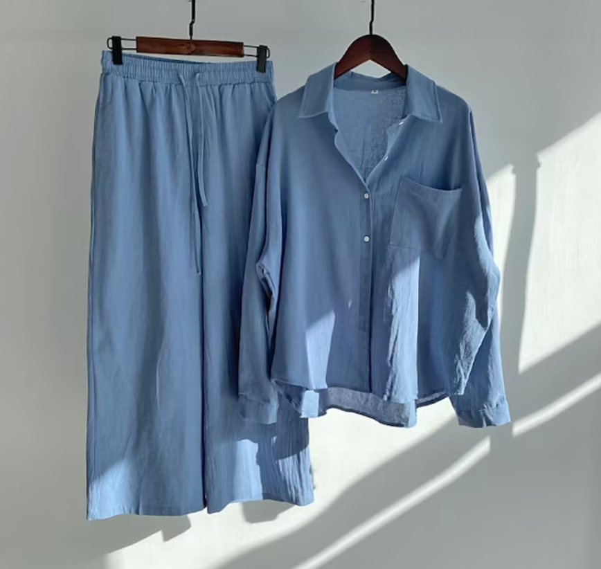 Ensemble Chemise Ample et Pantalon Fluide Femme