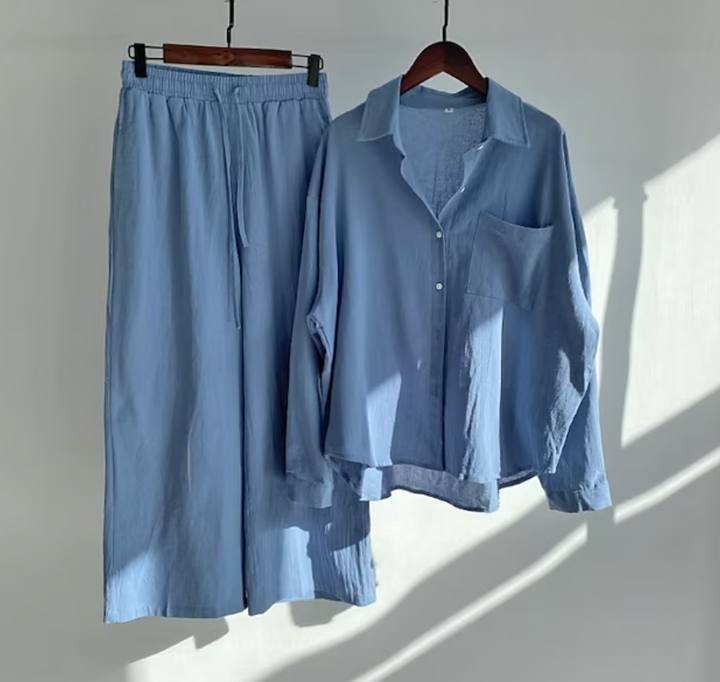 Ensemble Chemise Ample et Pantalon Fluide Femme