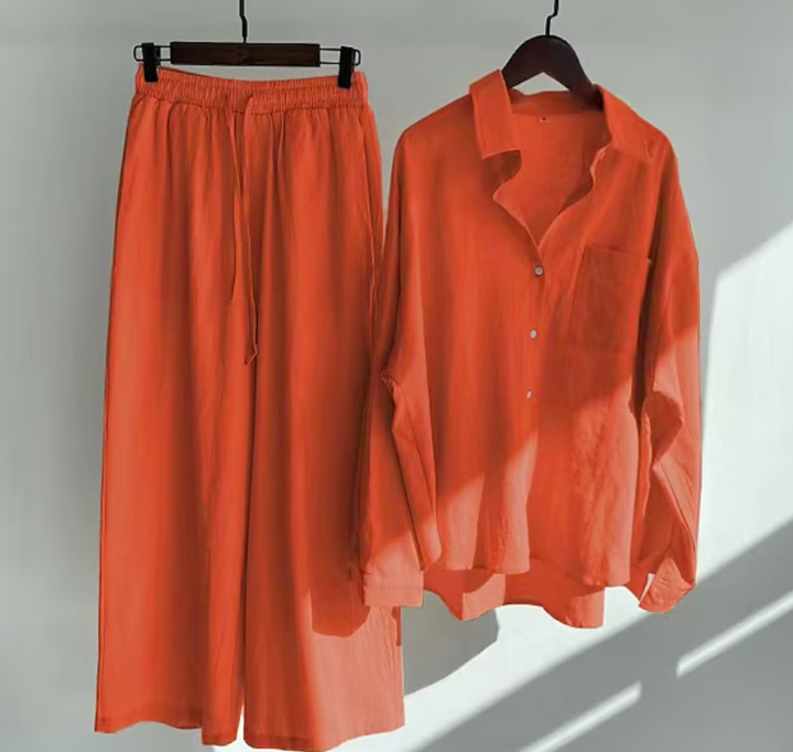 Ensemble Chemise Ample et Pantalon Fluide Femme