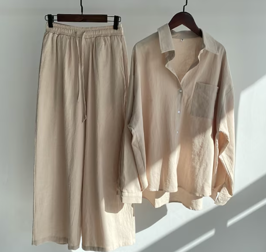 Ensemble Chemise Ample et Pantalon Fluide Femme