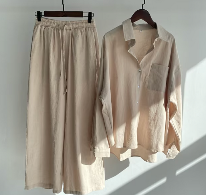 Ensemble Chemise Ample et Pantalon Fluide Femme