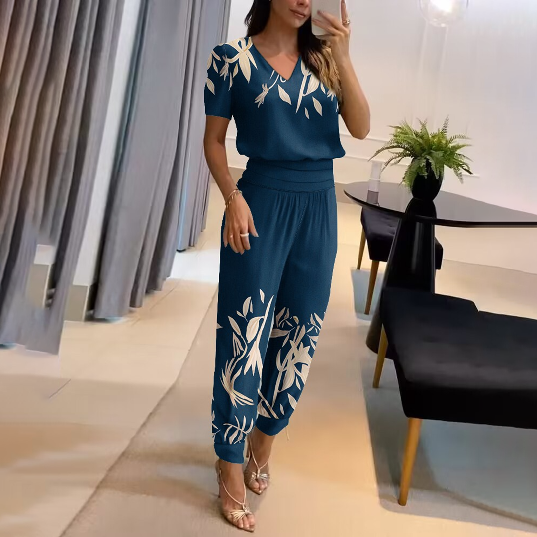 Combinaison Femme Manches Courtes Col V
