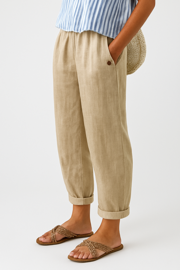 Pantalon Ample Femme Poches Casual Chic