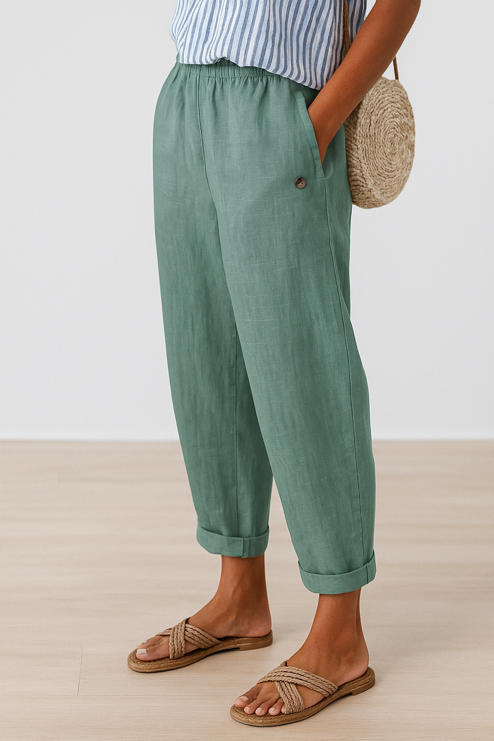 Pantalon Ample Femme Poches Casual Chic