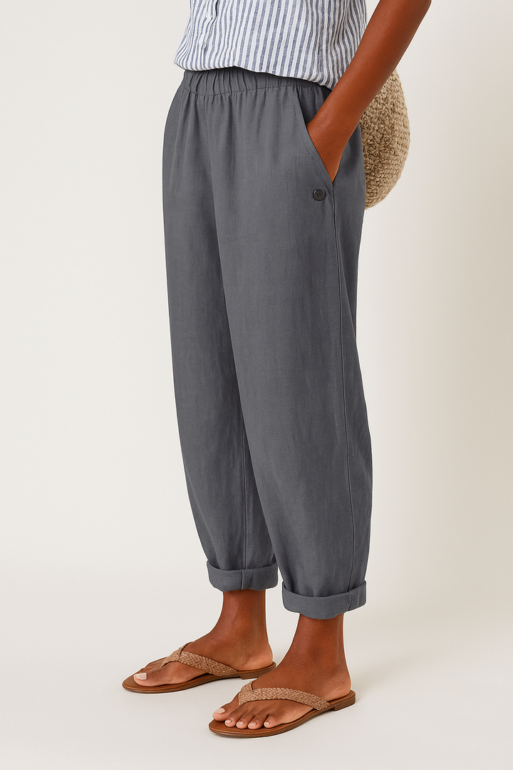 Pantalon Ample Femme Poches Casual Chic
