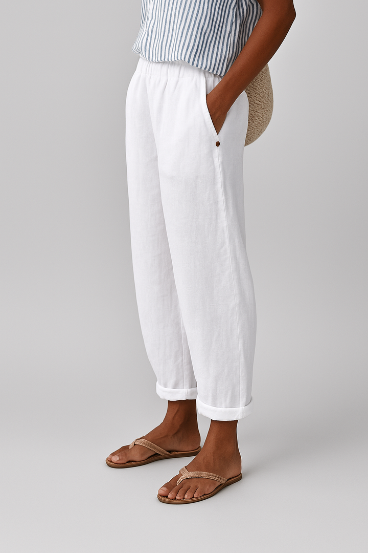 Pantalon Ample Femme Poches Casual Chic
