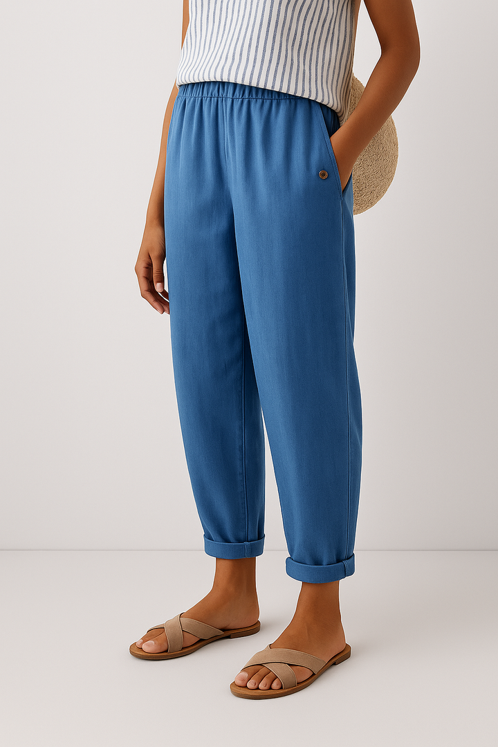 Pantalon Ample Femme Poches Casual Chic