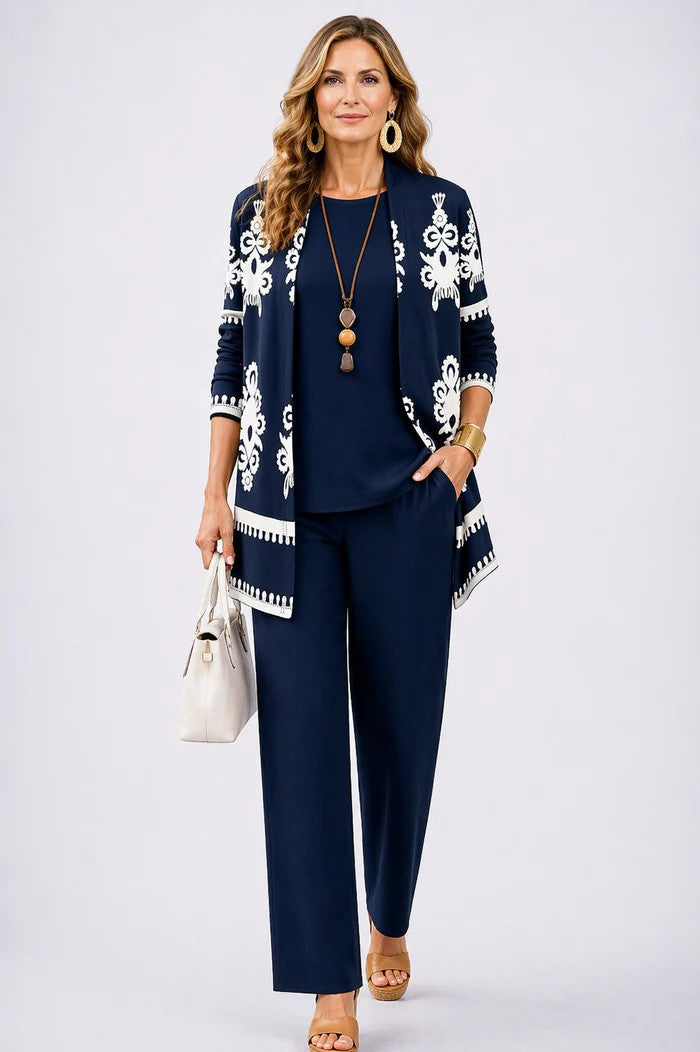 Elegant 3-Piece Patterned Set for Women