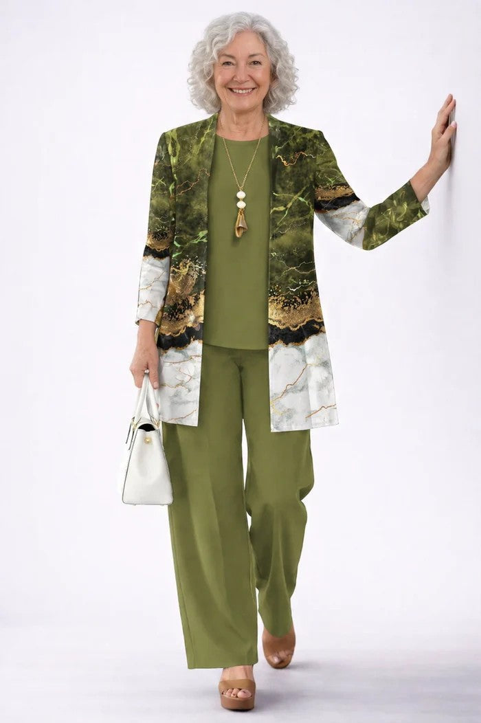 Elegant 3-Piece Patterned Set for Women