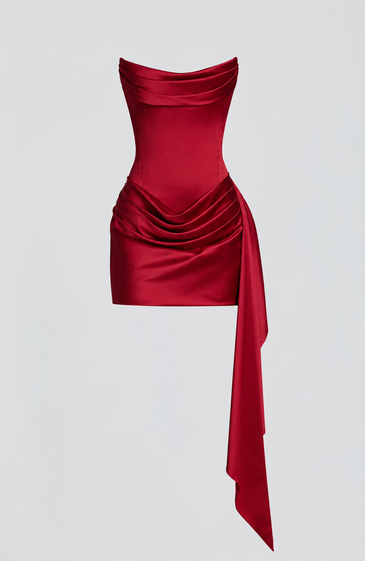 Mini-Robe Satin Femme Sans Manches Soirée